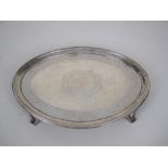 A George III silver oval Salver with engraved frieze on shaped feet, London1809, maker: Edward Jay