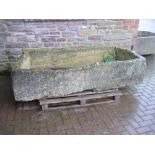 An early very large stone Trough with one tapered end, 6ft 6in x 3ft in