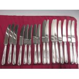 Eight modern silver handled Dinner and Dessert Knives, Sheffield 1894