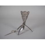 A Victorian silver Posy Holder with floral pierced and engraved decoration, Birmingham 1843,