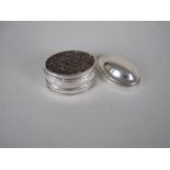 A George III silver Nutmeg Grater of oval form with domed lid, Birmingham 1802, maker: Matthew