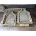 Two 19th Century carved sandstone Water Channels and Spouts, 2ft 8in L and 2ft 6in L