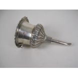 A George IV silver Wine Funnel with foliate bands and engraved crest, London1825, makers: Rebecca