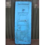 A blue and cream painted Prison Cell Door, 2ft 4in x 6ft 2in