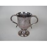 A George III silver two handled Cup engraved initials within shield cartouche, London 1788, 5 1/2in