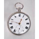 An early 19th Century open faced silver cased Pocket Watch by William Gibb, the white enamel dial