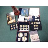 A large collection of modern Commemorative Coins/Medallions including "Diana, Her Life in