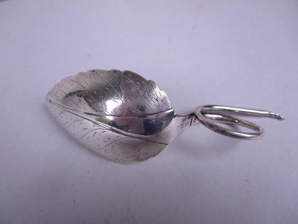 Three Items of Norwegian silver by Marius Hammer: Caddy Spoon with spiral stem and engraved - Image 2 of 10