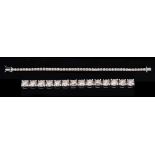 A Diamond Tennis Bracelet claw-set forty eight brilliant-cut stones, total diamond weight 7.30cts,