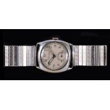 A 1930's cushion case Rolex Wristwatch, the cream dial with arabic numerals, minute track and