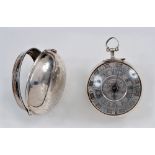 An early 18th Century silver pair cased Verge Pocket Watch by Charles Goode of London, the dial with