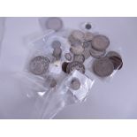 A Collection of mainly silver British and World Coins to include 1935 Crown x 4, 1902 Maundy 2d,