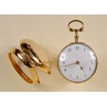 An early 19th Century silver gilt pair cased key wind Pocket Watch by Martin Clayton of Manchester