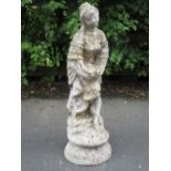 A Garden Figure of a Maiden with dove, 2ft 8in H
