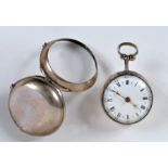 An 18th Century Irish silver pair cased key wind Pocket Watch by Philip Glasco, Dublin, the white