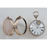 A 19th Century silver pair cased key wind Pocket Watch by Thristler of Willeton, the white enamel