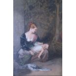 PENRY WILLIAMS (1802-1885)'M. di Sora with her sleeping Child'signed and dated 'P. Williams, Rome