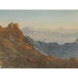 ‡H.R.H. PRINCE CHARLES (b.1948)'Overlooking Wadi Arkam, Asir Province'colour lithograph,pencil