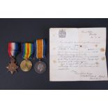 Three: 1914-15 STAR (1786 Cpl. C.E. Herling. Manch. R), BRITISH WAR & VICTORY MEDALS (1786 Cpl. C.E.