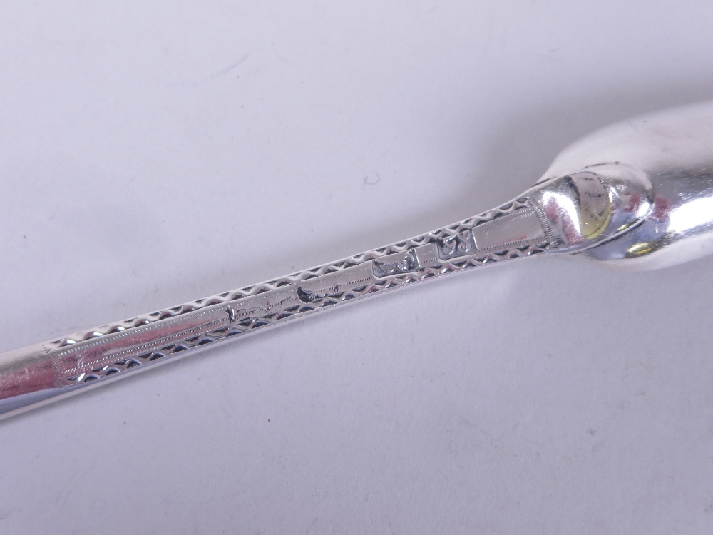 A George III silver Marrow Scoop with engraved crest, bright-cut engraving, circa 1800, maker: - Image 3 of 4