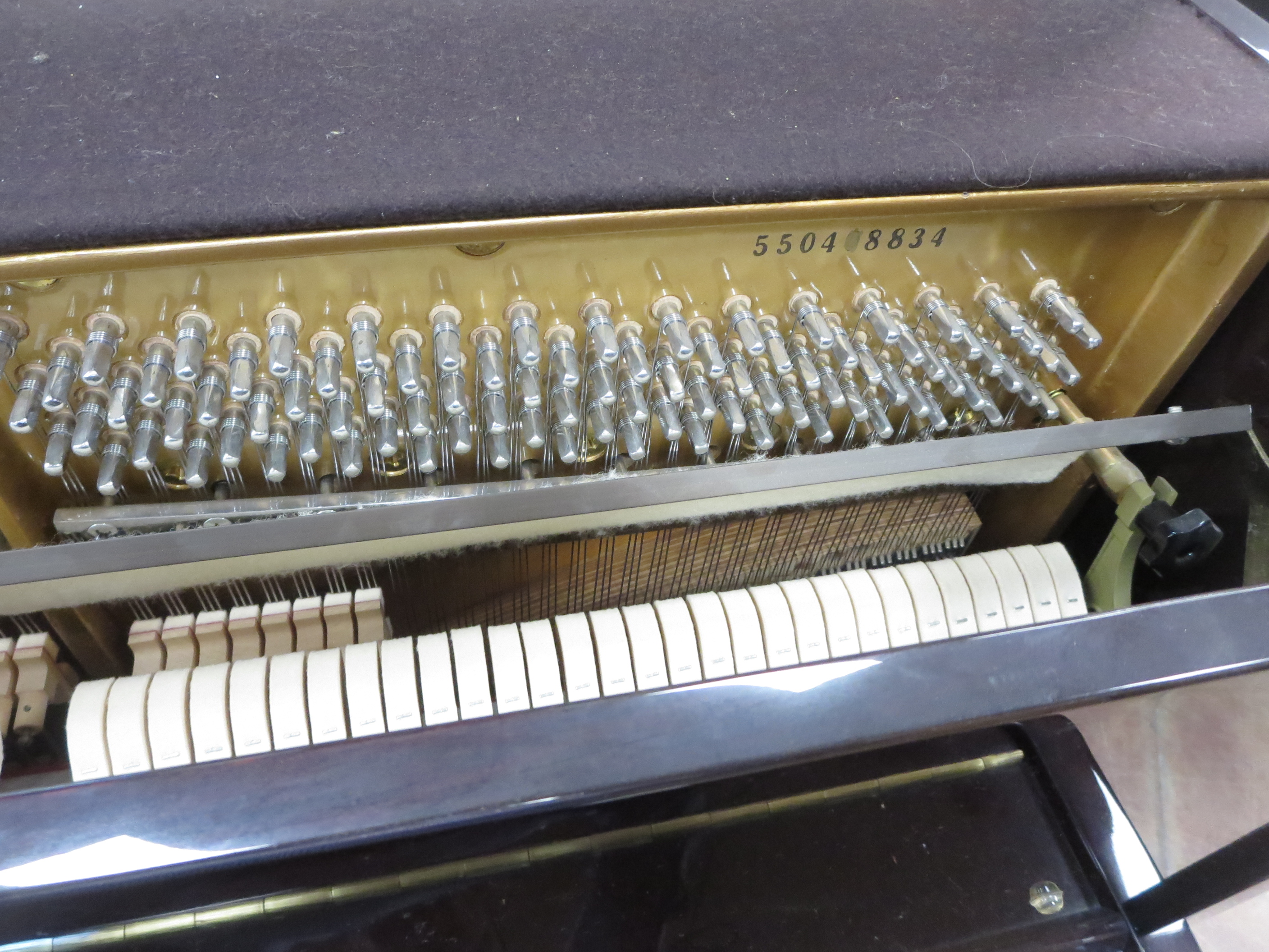 A good quality modern upright Piano by W Streicher, 7 1/4 octaves, iron frame, overstrung, in highly - Image 4 of 9