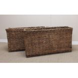 Two wicker Log Baskets of rectangular form, 3ft 6in