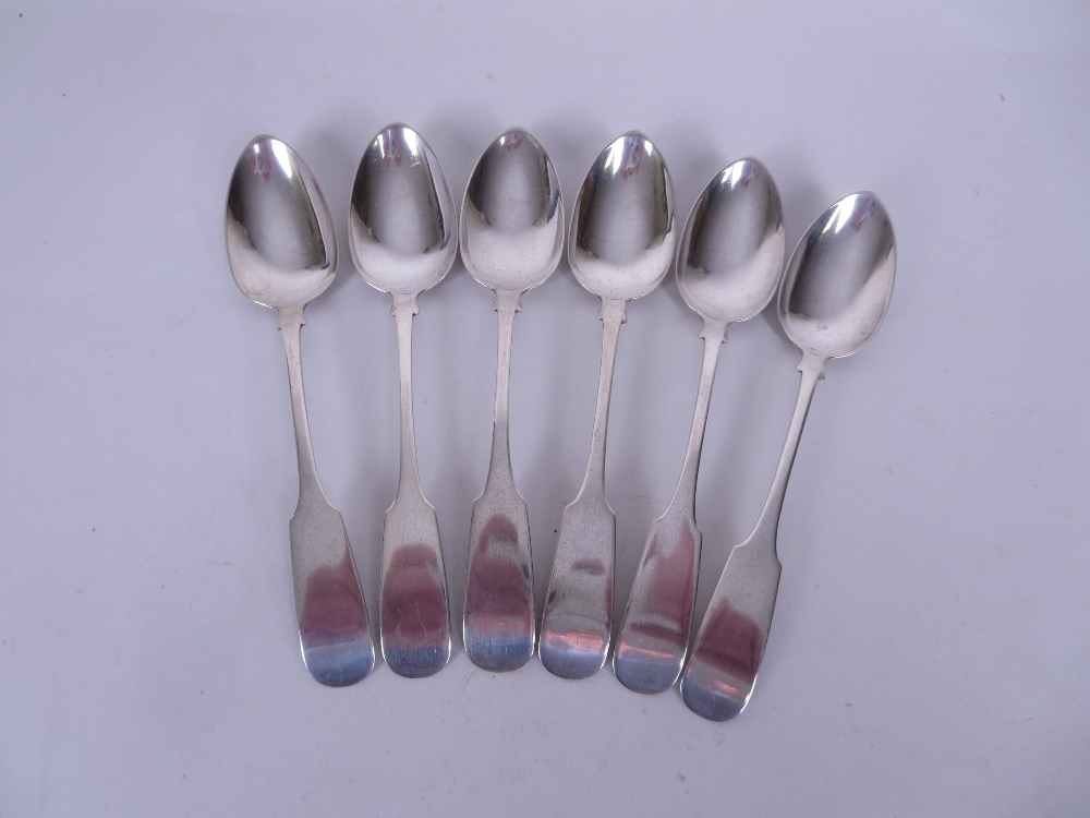 Six early 19th Century Scottish Provincial silver Teaspoons, fiddle pattern, Dundee circa 1820-40, - Image 2 of 3