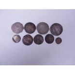 A collection of hammered silver Coins to include an Edward VI fine silver Shilling, Elizabeth I