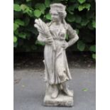 A Garden Figure of a Harvest Maiden, 2ft 7in H