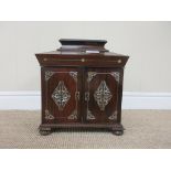 A 19th Century rosewood Jewellery/Sewing Cabinet with mother of pearl inlay having hinged top