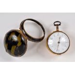 An early 18th Century pair cased Pocket Watch with chain driven fusee movement, divided tulip type