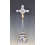 A 19th Century Hispanic Corpus Christi, the carved mother of pearl figure on an engraved cross