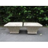 A pair of square tapering Garden Planters with lattice design, 18in square