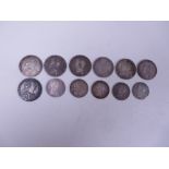 George III Shillings 1787 x 7, and Sixpences 1787 x 5 (12)