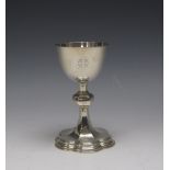 A Victorian silver Chalice on lobed foot with engraved decoration, London 1856, maker: John Keith, 6