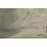 GEORGE LOTHIAN HALL (1825-1888) Snowstorm at Penmaenmawr, North Walessigned and dated 'G.L. Hall