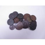 IRELAND: 17th - 19th Century base metal issues to include 1689 Gun Money Shilling, 1685 Half Penny