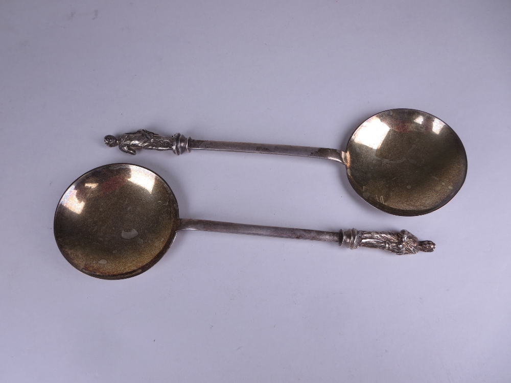 A pair of Victorian silver large Apostle Spoons, Sheffield 1892/3