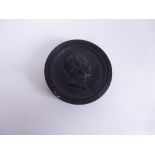 Prince Albert, pressed horn (?) Medallion Box, the lid depicting Prince Albert, the base showing the