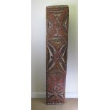 A May River War Shield, Upper Sepik, Papua New Guinea, long rectangular form with relief carved