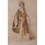 CIRCLE OF DAVID WILKIE RA (1785-1841)Portrait of a Lady, full length, wearing Arab costume,