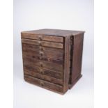 A small apprentice Chest fitted nine drawers containing teeth, 12 1/2 in H x 12 1/2 in W