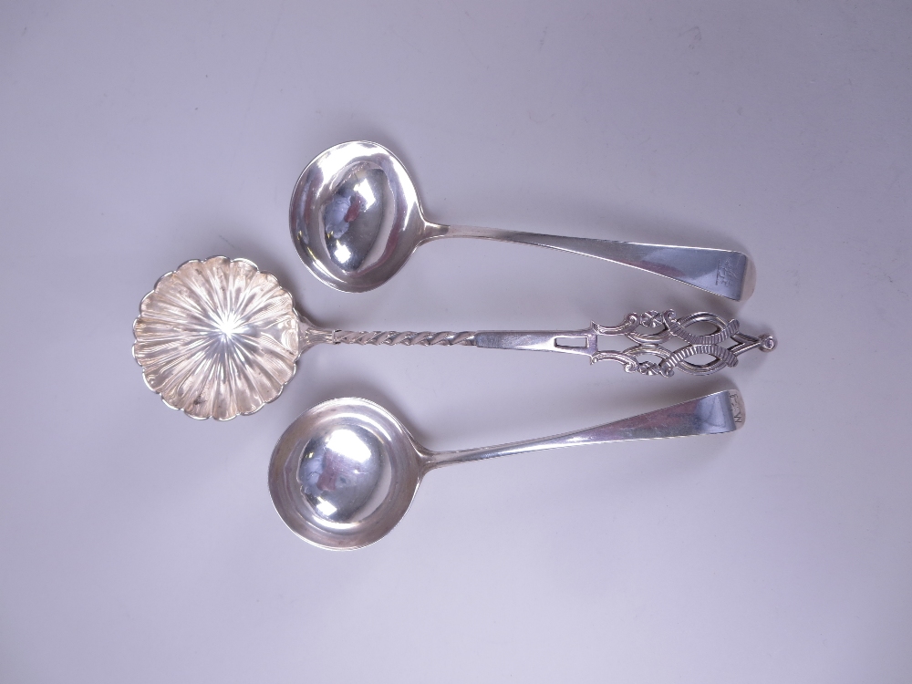 Two George III silver Sauce Ladles old english pattern, London 1804 and Newcastle, circa 1800, and a - Image 2 of 2