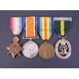 Four: 1914-15 STAR (Capt. L. Edge), BRITISH WAR & VICTORY MEDALS (Major L. Edge), TERRITORIAL