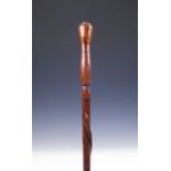 A Southern African Walking Cane, the knob finial with etched decoration above entwined snake