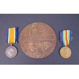 Pair: BRITISH WAR & VICTORY MEDALS (5174 Pte. F.H. Brand, 13-Lond. R), MEMORIAL PLAQUE (FREDERICK