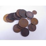 USA/CANADA: A collection of coins and tokens to include US 1809 Half Dollar (gilt and ex mount),