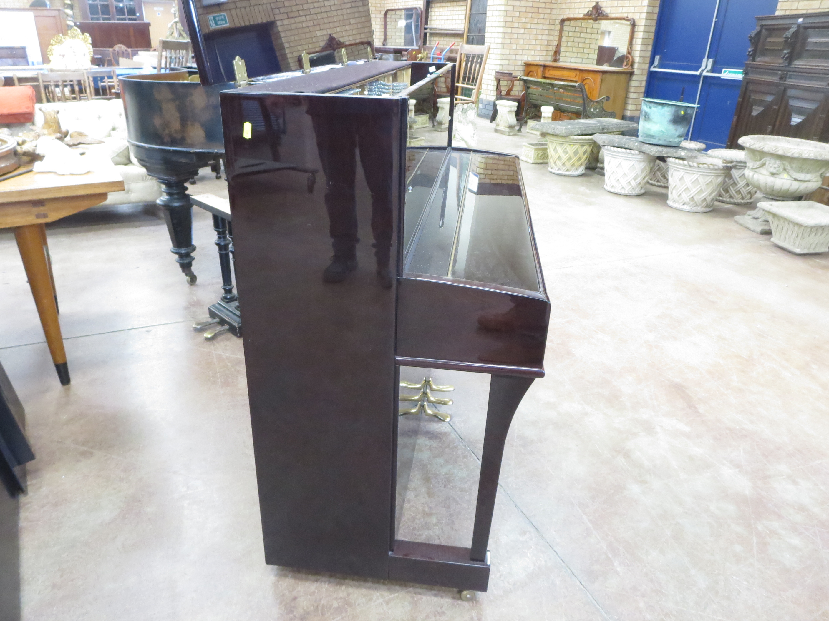 A good quality modern upright Piano by W Streicher, 7 1/4 octaves, iron frame, overstrung, in highly - Image 8 of 9