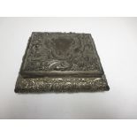 A Victorian silver Casket embossed masks, flowers and leafage scrolls, rococo cartouche with