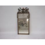 A 19th Century gilt gesso rectangular Pier Mirror, with acanthus scrolling surmount, beaded and husk